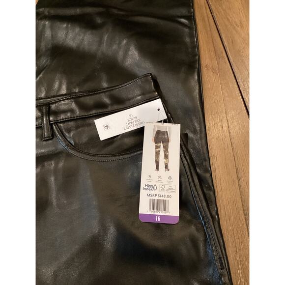 Joie Black Faux Leather Pants Limited Edition Size 16 NWT - Picture 3 of 10